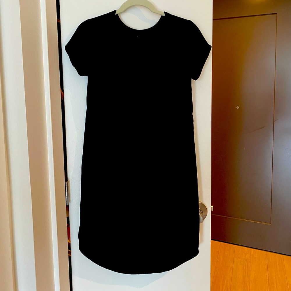 Cuyana Black 100% Silk Shift Mini Slip Dress Size XS